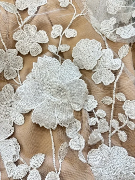 Storia Nude Mini Dress with White Floral Appliqué - Picture 8 of 8